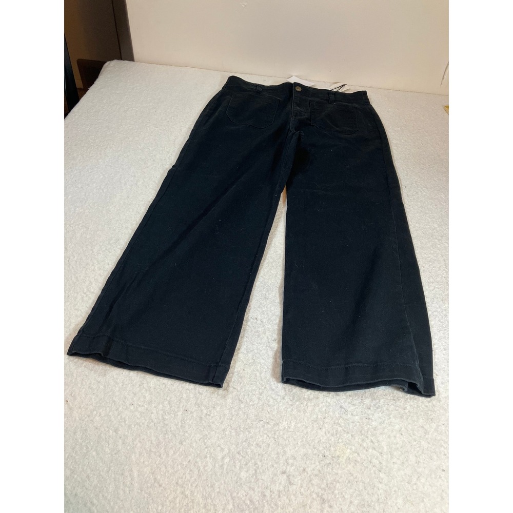 Sanctuary Black Denim Jeans Womens Size 31 Wide Leg Cropped Pants Solid Black - Picture 2 of 9